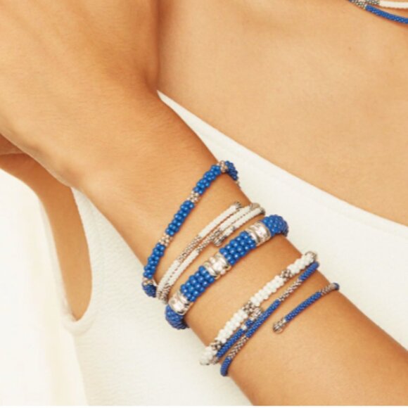 Ultramarine Three Station Ceramic Diamond Bracelet | 9mm from Lagos Size 6 - Picture 5 of 10